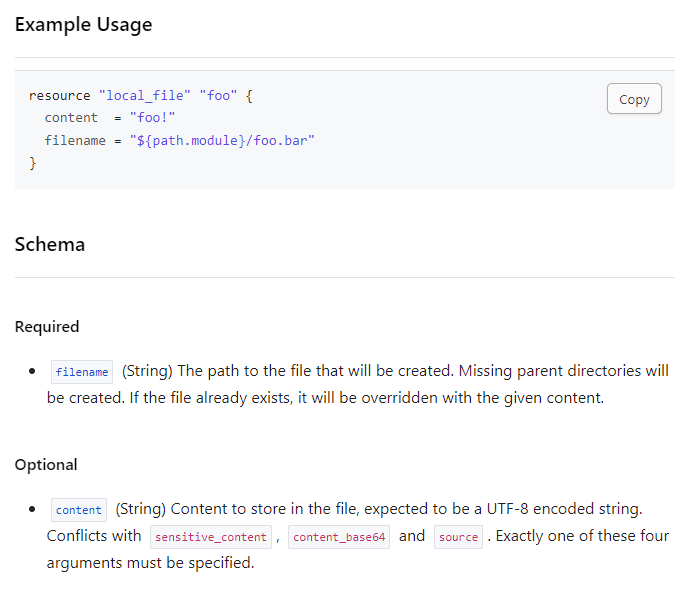 Terraform docs